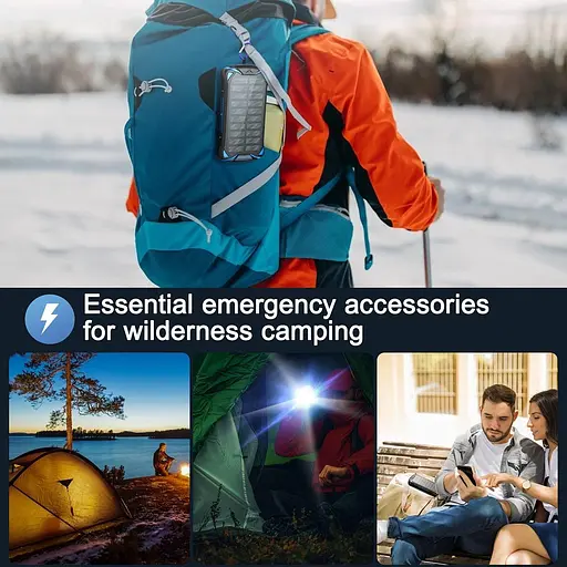 Сонячний зарядний пристрій S18 Ver Wireless Charging 30000mAh (3 входи + 3 виходи) + ліхтар - фото 8