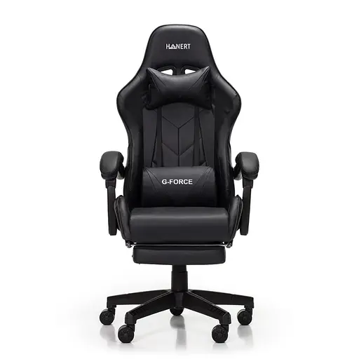 Крісло геймерське Hanert G-Force з підставкою для ніг Black - фото 2