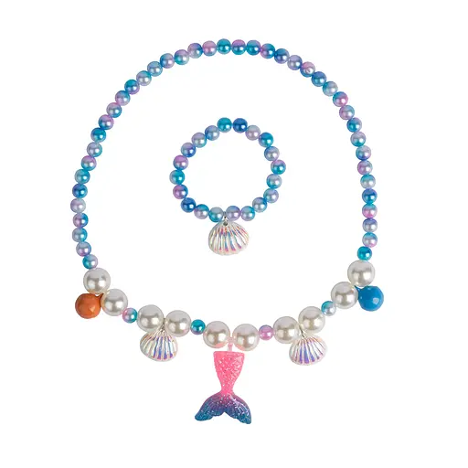 Набор украшений Цветные жемчужины (ожерелье, браслет) 2шт