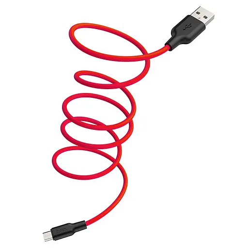 Кабель силіконовий Hoco X21 Plus Micro-USB 1 метр гнучкий червоний 6931474711878
