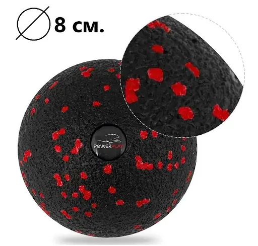 Набір для масажу та йоги PowerPlay PP_4097 (Ролик 30*10 + 2-ва мячі) Black + гумка 11 кг (PP_4097_Black) - фото 5