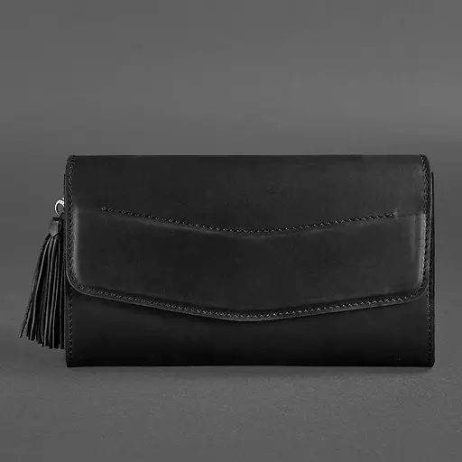 Шкіряна жіноча сумка Еліс чорна crazy horse - фото 10