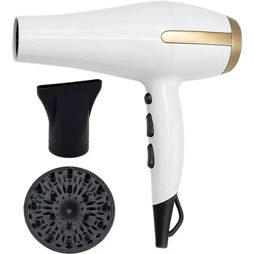 Фен стайлер Crownberg CB-2305 для укладки волос 3000Вт Дифузор Концентратор Белый - фото 1