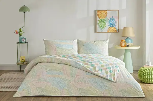 Постільна білизна Cardie Yesil Ранфорс / простирадло на резинці Tac pbe0051661 - фото 1