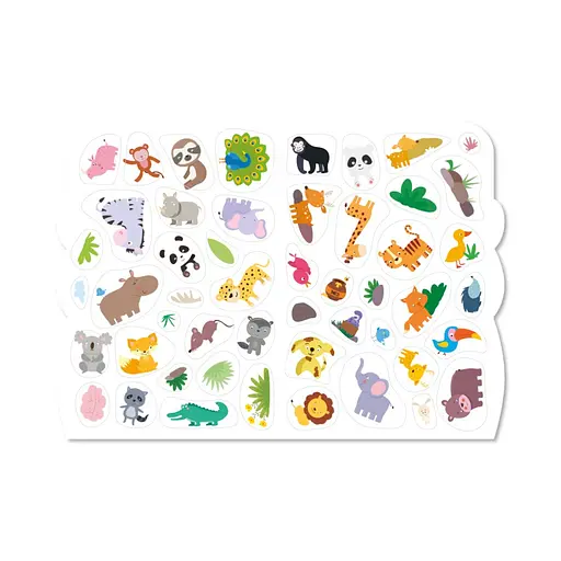Дитяча розвиваюча розмальовка "Тварини" РМ-74-02, 50 стікерів - фото 2