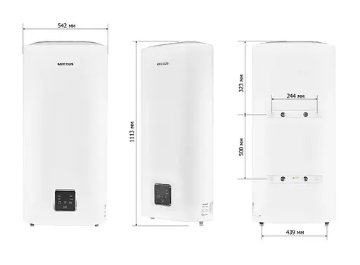 Водонагрівач Mixxus EWH-09080 FLAT WET 80 л, 2 кВт, мокрий ТЕН, вертикальний, прямокутний, білий (WH0595) - фото 5