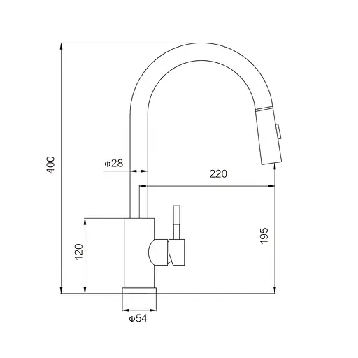 Смеситель для кухни VBI Flusso с выдвижным изливом black VBI-055000BL Черный матовый - фото 2