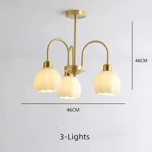 Світлодіодна люстра Тюльпан 5000 (Золота) на 3 плафони - фото 2