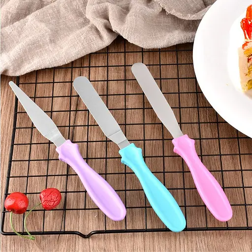 Набор кондитерских шпателей скребков из нержавеющей стали для крема, мастики и выравнивания тортов (3 шт.), Kitchen Master 85274 - фото 3