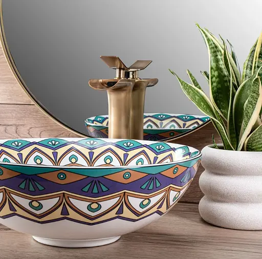 Умивальник Rea Aztec накладний REA-U7501, Цветной - фото 4