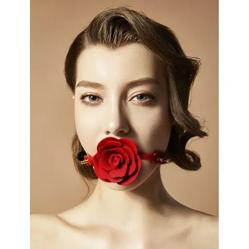 Кляп Zalo Upko Doll Rose Ball Gag 54 см червоний - фото 6