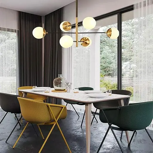 Люстра на 6 плафонів із латунною фурнітурою Line.F YG 8132-6 - фото 8