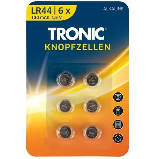 Батарейки таблетки LR 44 6 шт. TRONIC Alkalines 1,5 V