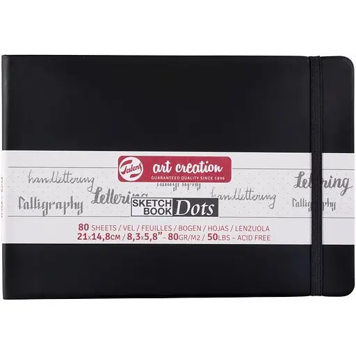 Блокнот для графики и каллиграфии Royal Talens Art Creation Dots в точку А5 (21х15см) 80г/м2 80л черный - фото 1