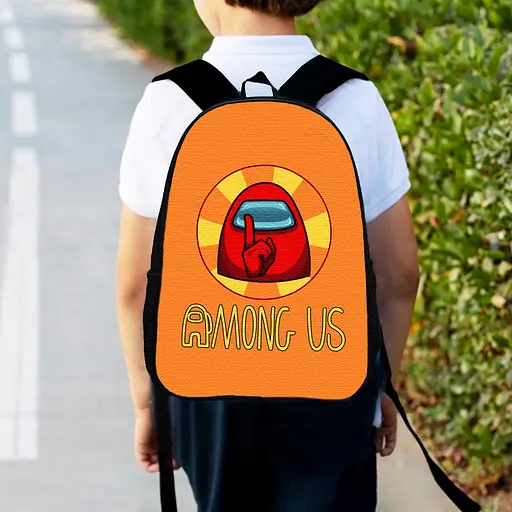 Рюкзак детский Амонг Ас "Among Us" 34х27см, городской ранец для мальчика с принтом (00432)
