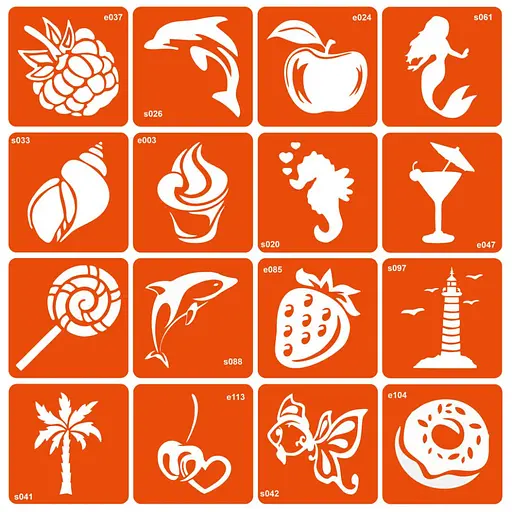 Набір трафаретів для біо-тату Summer sweets summer-sweets-16