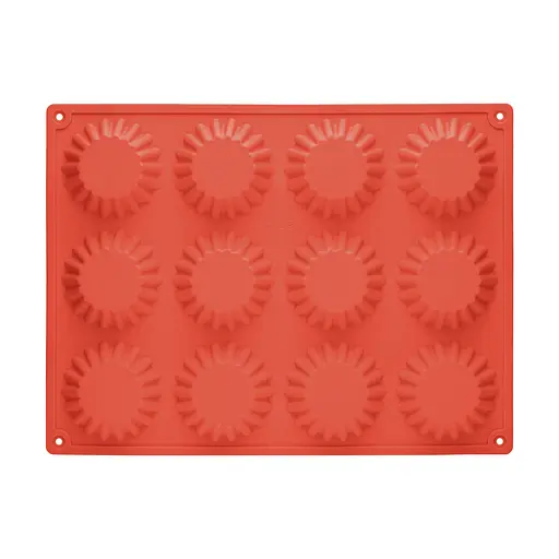 Форма силіконова на планшеті для випікання кексів та мафінів на 12 комірок 28x21.5 см, A-plus Червоний 85956 - фото 7