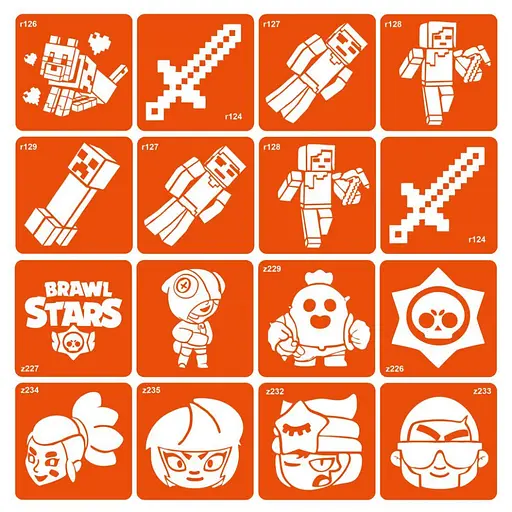 Набір трафаретів для біо-тату Minecraft_Brawl-Stars Minecraft_Brawl-Stars_16