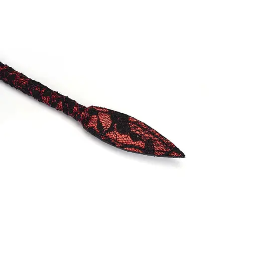 Батіг Liebe Seele Victorian Garden Lace і Vegan Leather Bull Whip 90 см чорний з червоним - фото 6