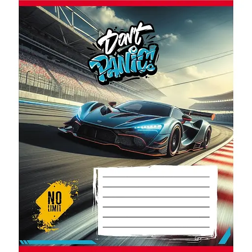 Зошит учнівський "Без паніки" Leader 012-510164C-3 в косу лінію, 12 аркушів - фото 1