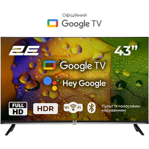 2E Телевізор 43" LED FHD 60Hz Smart Google TV Black