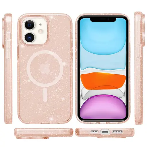 Чехол Epik TPU Galaxy Sparkle MagFit для Apple iPhone 11, 6.1 Gold+Glitter - фото 2