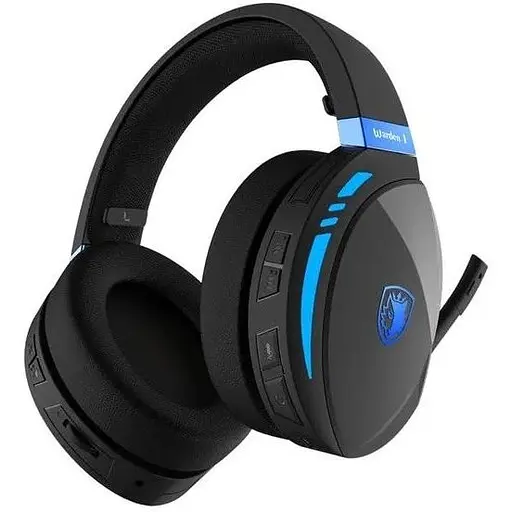 Навушники Sades гарнітура ігрова бездротові SA-201 Warden I (sa201bkb) чорно-сині - фото 1