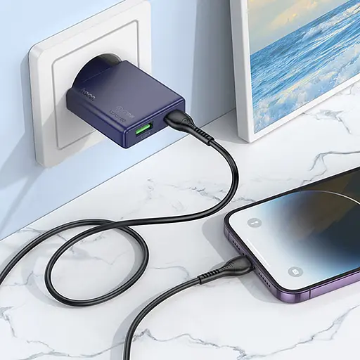 СЗУ Hoco N45 Biscuit PD30W+QC3.0 + Type-C to Lightning - фото 6