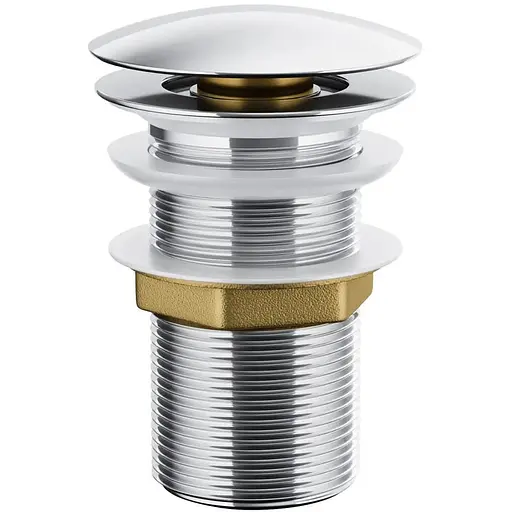 Донний клапан для умивальника Corsan click-clack без переливу хром MUKK CHROM, Хром - фото 1