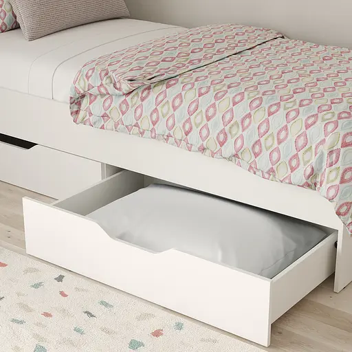 Кровать односпальная MebelStar Лилу с ящиками 90x200 см Аляска белый (MBS-1303) - фото 2