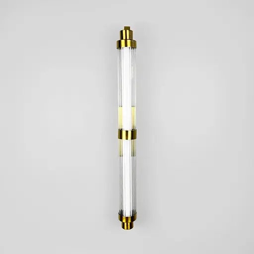 Бра з скляним корпусом та латуними деталями довжиною 70 см Арт. C23/700 AB Line F - фото 6