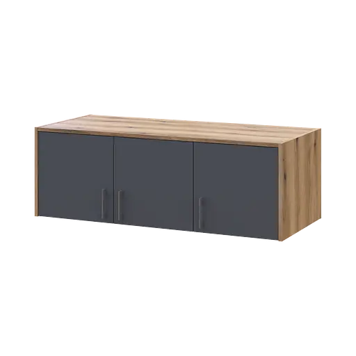 Антресоль Doros Ронді Дуб Артізан/Графіт 3 ДСП 121х52х41 (80737822)