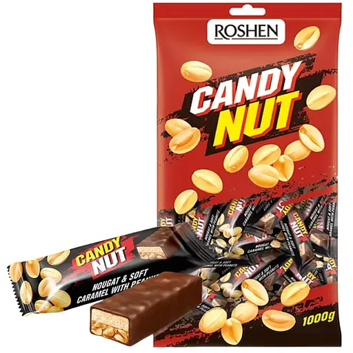 Уцінка. Цукерки Roshen Candy Nut нуга і м'яка карамель з арахісом 1 кг - фото 2