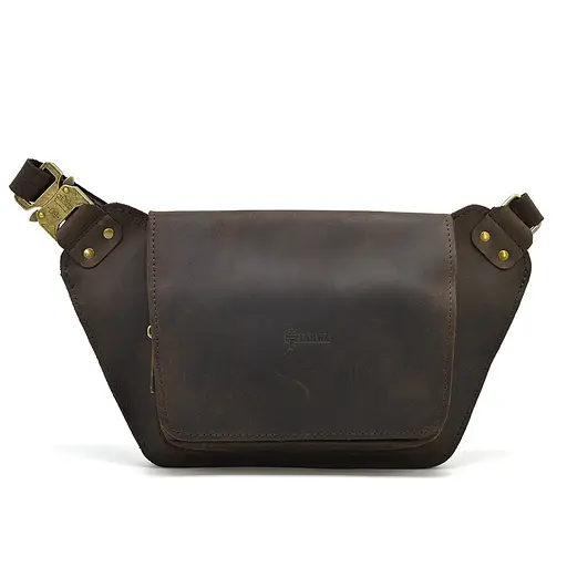 Кожаная мужская сумка на пояс TARWA 14х29х5 см sum0025975 - фото 1