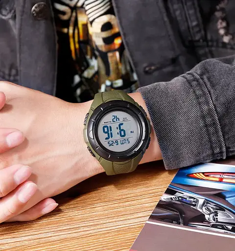 Мужские спортивные часы Skmei 1535 Dive (Зеленый) - фото 6