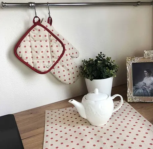 Прихватка Прованс Глория Горох, 20х20 см, красный (14599) - фото 3