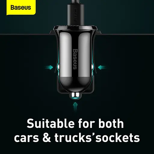 Зарядный 2 порта - автомобильный адаптер BASEUS Grain Pro Car Charger (CCALLP-02) белое - фото 3