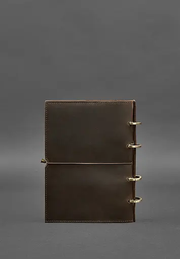 Шкіряний блокнот А5 на кільцях (софт-бук) 9.0 в м'якій коричневій обкладинці - фото 6