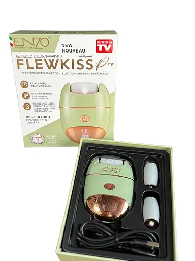 Електрична пемза Flewkiss pro Enzo EN-7101 зі змінними насадками для пяток 5 Вт Салатовий - фото 3