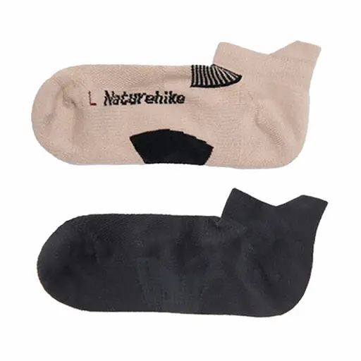 Низькі шкарпетки Naturehike NH21FS014 2 пари (Бежові + чорні) розмір М (36-39)