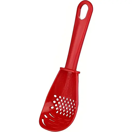 Багатофункціональна кухонна ложка з терткою та ситечком 6 в 1 (тертка, шумівка, вінчик, прес, сито, лопатка), Kitchen Master Червоний 87422 - фото 1