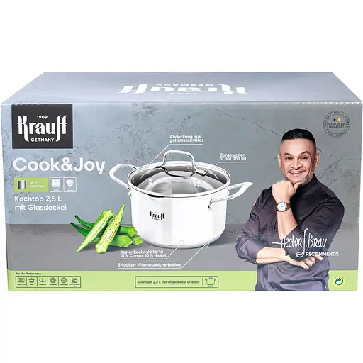 Кастрюля Krauff Cook&Joy со стеклянной крышкой диаметр 18 см 2.5 л (26-238-117) - фото 13