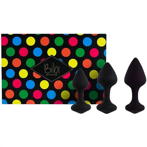 Набір силіконових анальних корків FeelzToys Bibi Butt Plug Set 3 шт. Black
