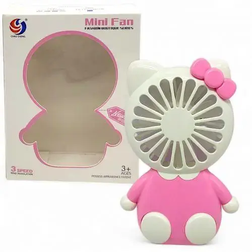 Вентилятор, герой, 3 режима, подсветка, встроенный аккумулятор, USB кабель (В ассортименте)