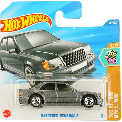Базова машинка Hot Wheels 70S VS. 90S Mercedes-Benz 500 сіра (5785) JBB60-N522