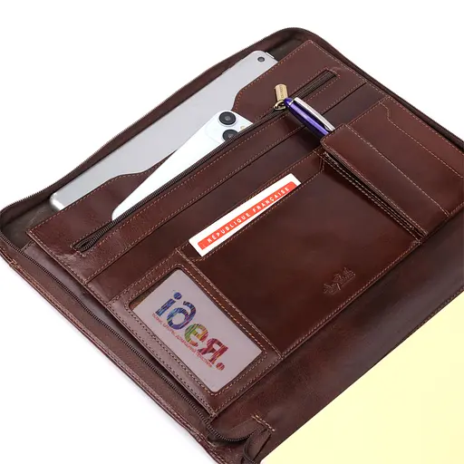 Папка с блокнотом из гладкой натуральной кожи TONY PEROTTI 34х24,5х3 см 000315702 - фото 9