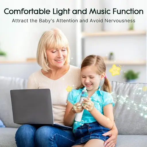 Електричний аспіратор для носа з 3 насадками, регулюванням сили всмоктування та водозахистом - фото 5