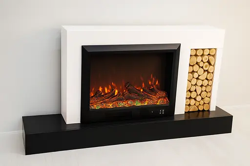 Електричний камін Novela 1500Вт Bluetooth звук потріскування дров White/Black (10080113) - фото 3