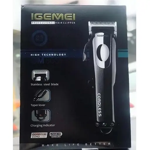 Профессиональная беспроводная машинка Gemei GM-805 для стрижки волос Аккумуляторный триммер Черный - фото 10