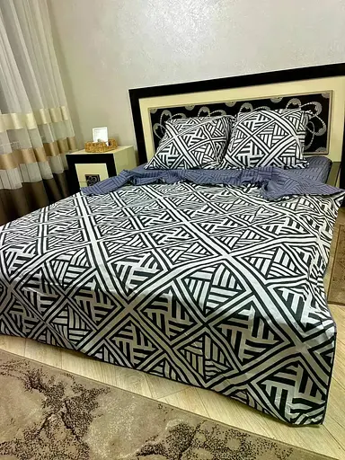 Постільна білизна бавовняна Інфініті Півтораспальна 150 x 220 Бязь Синя 70 х 70